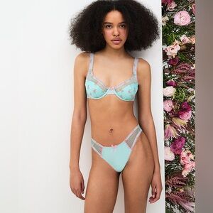NWT For Love & Lemons Garden Party Bra Panty Set
